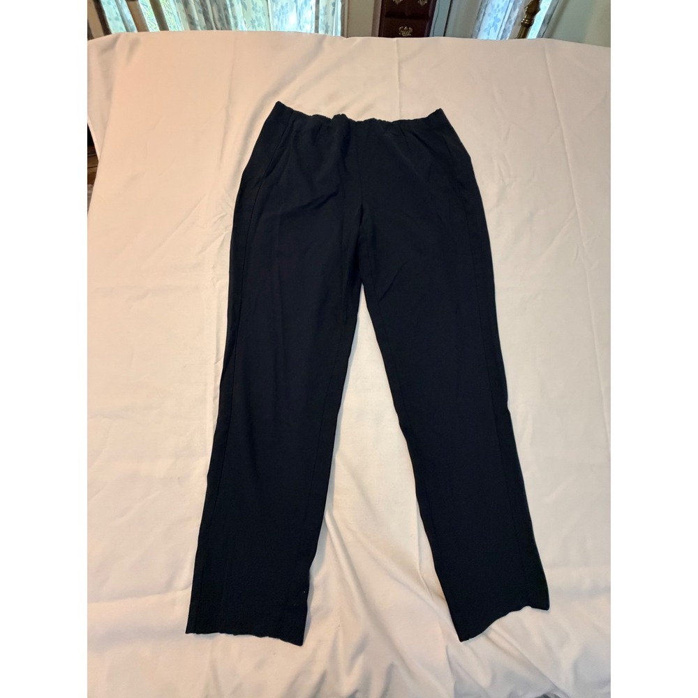 J. Jill Ponte Slim Leg‎ Pants Navy Blue Elastic Waist Trousers Womens Medium